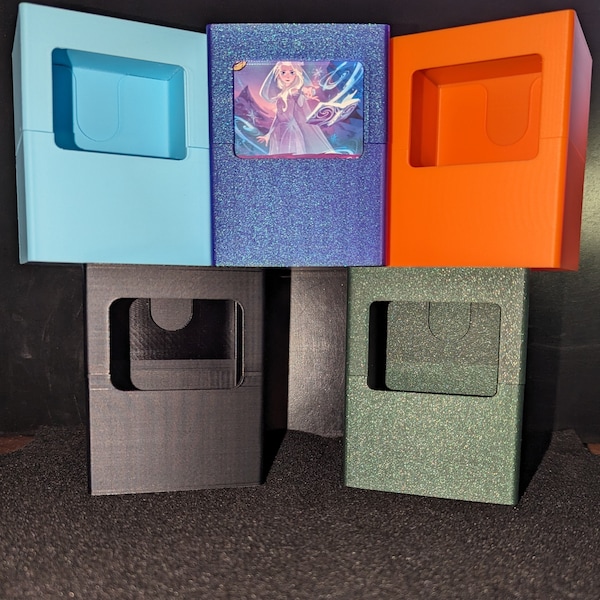 Lorcana Themed Custom 3D Printed Deck Box - Premium PLA Material Holds 100 Sleeved Cards - Customizable Colors - MTG, TCG Storage