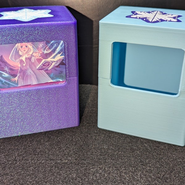 Lorcana Elsa Themed Custom 3D Printed Deck Box - Premium PLA Material Holds 100 Sleeved Cards - Customizable Colors - MTG, TCG Storage
