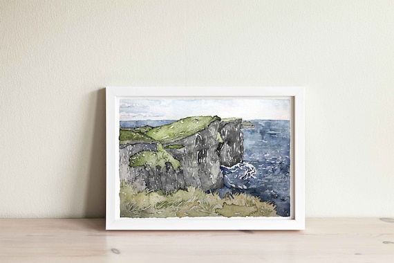 Cliffs of Moher Watercolor Print: Irish Coastal Art