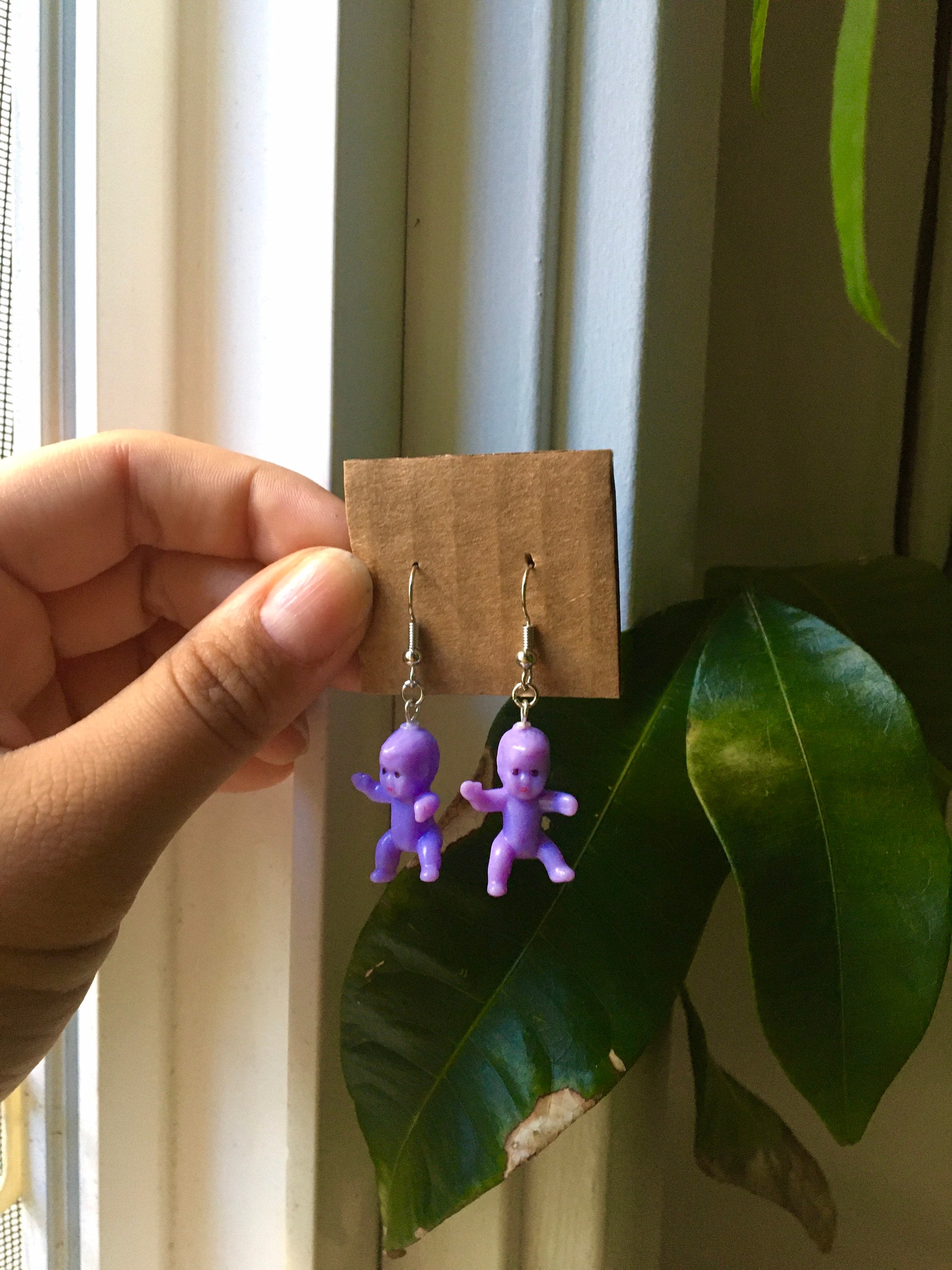 Baby Toy Earrings Funky Earrings Dangle Earrings Etsy