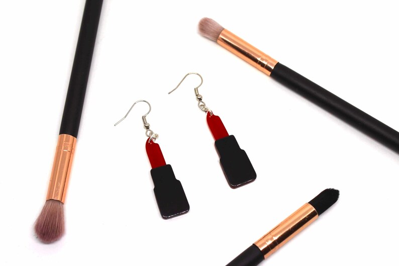 Dangle Earrings Red Lipstick Acrylic Earrings Funky Earrings