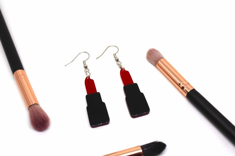 Dangle Earrings Red Lipstick Acrylic Earrings Funky Earrings