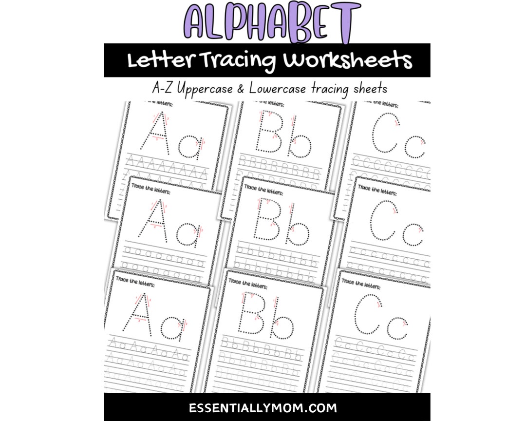 Letter Tracing Guide.pdf Alphabet Letter Tracing Worksheets, Handwriting Practice (PDF) - Etsy