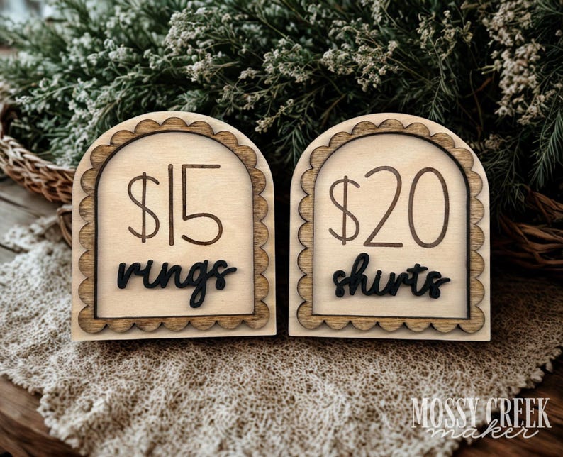 Mini Market Sign | Personalized Tabletop Price Sign | QR Code Display ...