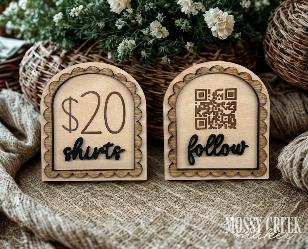 Mini Market Sign | Personalized Tabletop Price Sign | QR Code Display ...