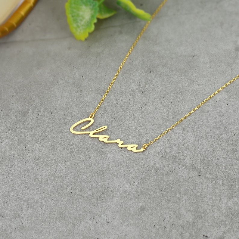 Petite gepersonaliseerde naam ketting ketting Naamketen met gewenste naam Verjaardagscadeau Zilveren Naam Ketting Moederdagcadeau afbeelding 4