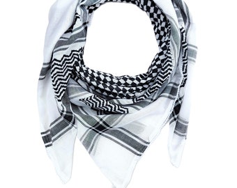 Made in Palestine Palestinian Keffiyeh, Palestine Scarf, Arabic Head Scarf, Shemagh Hatta, Perfect Islamic Gift for Men and Women,