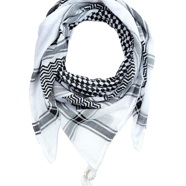 Made in Palestine Palestinian Keffiyeh, Palestine Scarf, Arabic Head Scarf, Shemagh Hatta, Perfect Islamic Gift for Men and Women,