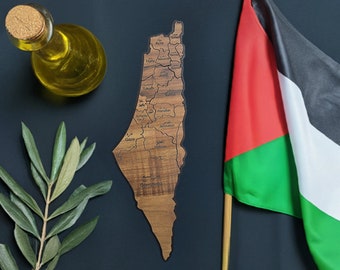Palestine Map Puzzle Game, Palestine wooden Map, Handmade Puzzle, Educational Map, Gift for Palestinians, Gift for Travelers