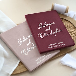 Aangepaste bruiloft gelofte boekje - gepersonaliseerde zijn en haar gelofteboeken, elegante bruid en bruidegom aandenken, luxe huwelijksgelofte dagboek, VK