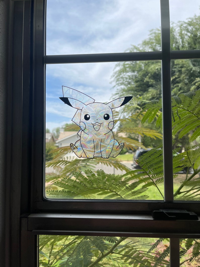 Pikachu Window Cling Sun Catcher / Pokémon / Rainbow Maker / Etsy