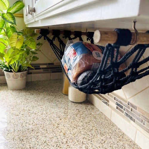 Black Macrame Kitchen Hammock Fruit Hammock Bread Hammock Etsy