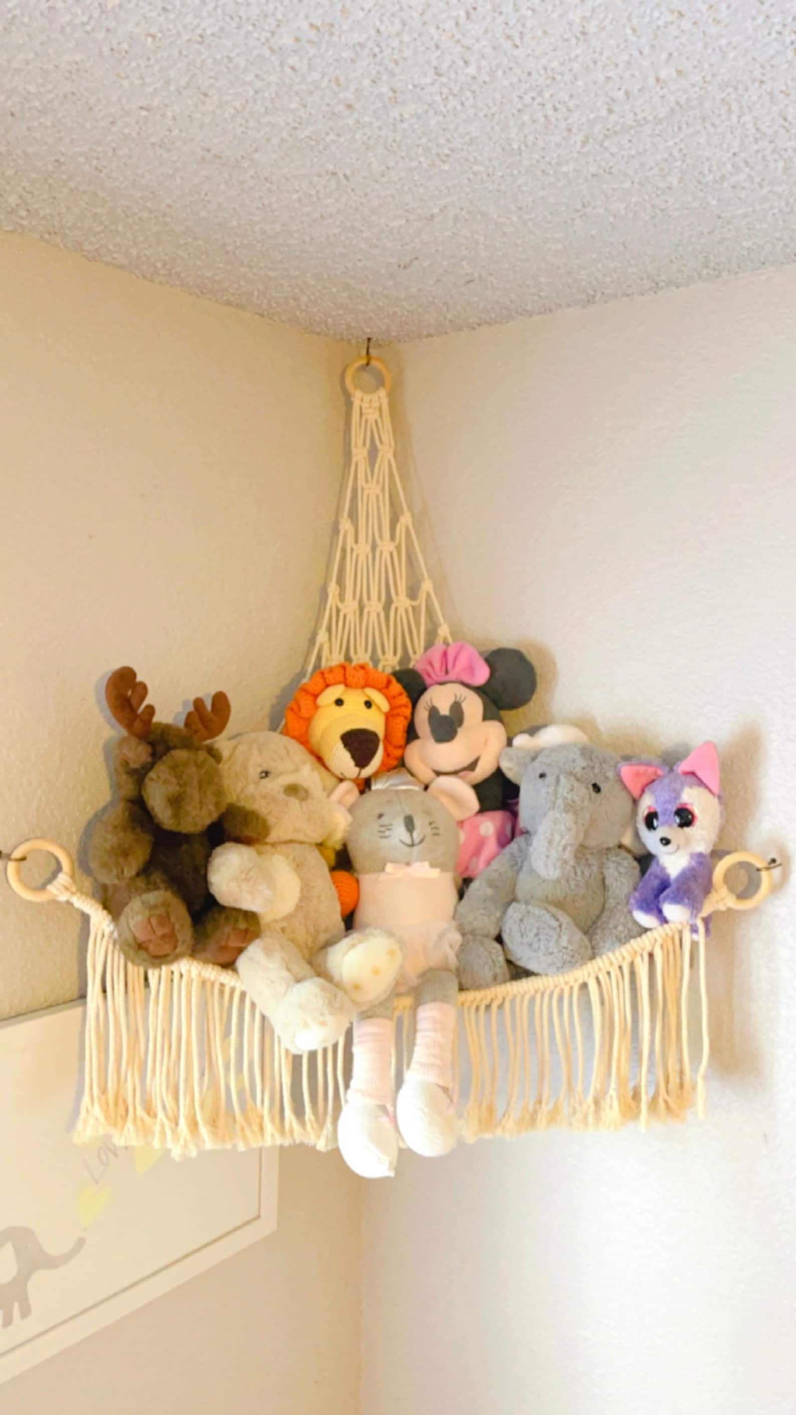 Macrame Toy Hammock Stuffed Animal Storage Etsy Australia