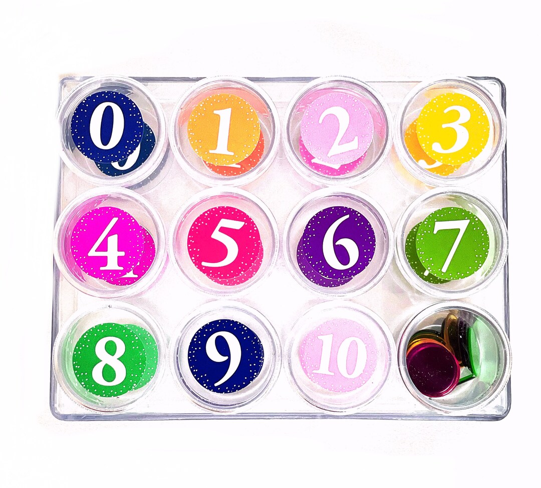 Number Jars With Lids and Counters Etsy