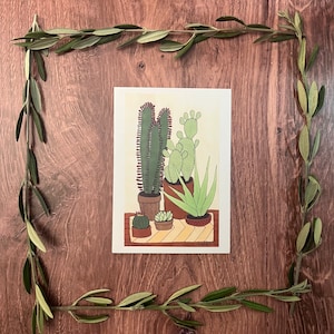 Cactus Houseplants Greeting Card 5x7