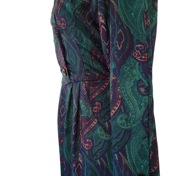 Vintage 70's Style Paisley Aquamarine Dress | Eri… - image 7