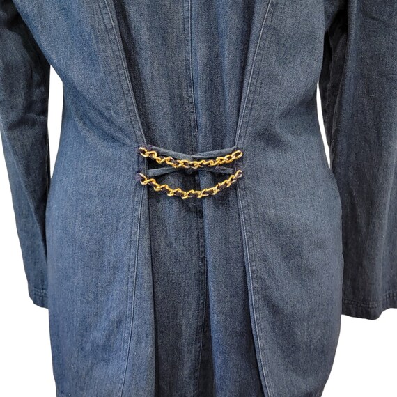 Vintage 80s Denim Blazer Dress or Top | La Belle … - image 7