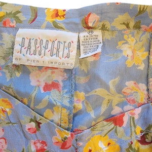 Vintage Blue Floral 90's Pier One Passports Corset Style Side Button Dress image 8