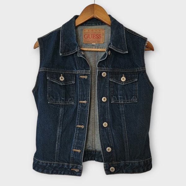 Dark Denim 90's Vest | Guess | Size Large