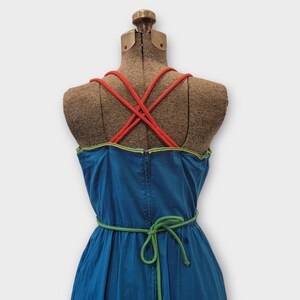 1970's, Vintage  Summer Sundress, Blue, Green, Yellow and Red | Jenni | Size Small