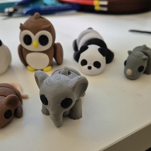 Panda, Elephant,Rino, Mouse, chicken, 3d printed, chrismas