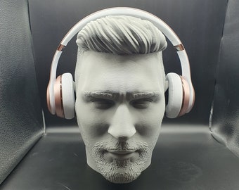 Lionel Messi Headphone Stand | Soccer Fan Headset Holder | Leo Messi Bust