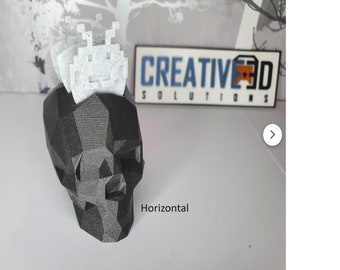3D Printed Skull Guitar Pick Holder: Galaxy Color PLA Plectrum Storage