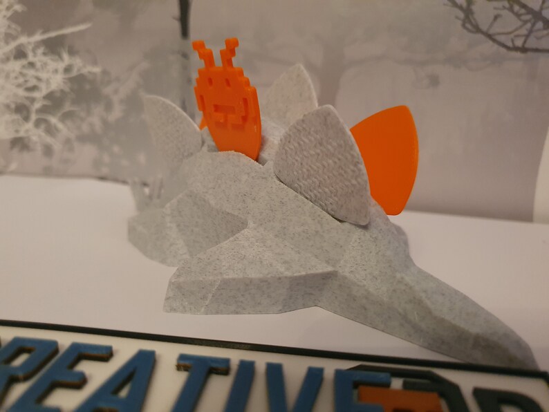 3D Printed Stegosaurus Guitar Pick Holder: Musician Gift image 5