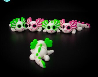 Articulated Baby Axolotl Fidget Toy: 3D Printed Flexi