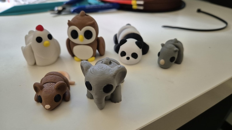 Panda, Elephant,Rino, Mouse, chicken, 3d printed, chrismas