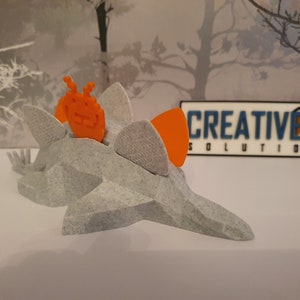 3D Printed Stegosaurus Guitar Pick Holder: Musician Gift image 1