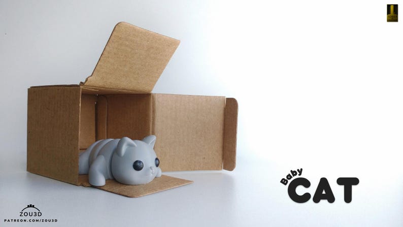 KittyTwist™ Fidget Keyring: 3D Printed Articulated Cat Model image 2