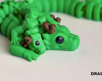 Dragon Fidget Keyring: Articulated 3D Printed DragonSpin™