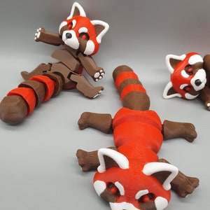 Adorable Articulated Red Panda with Bamboo Storage Home
