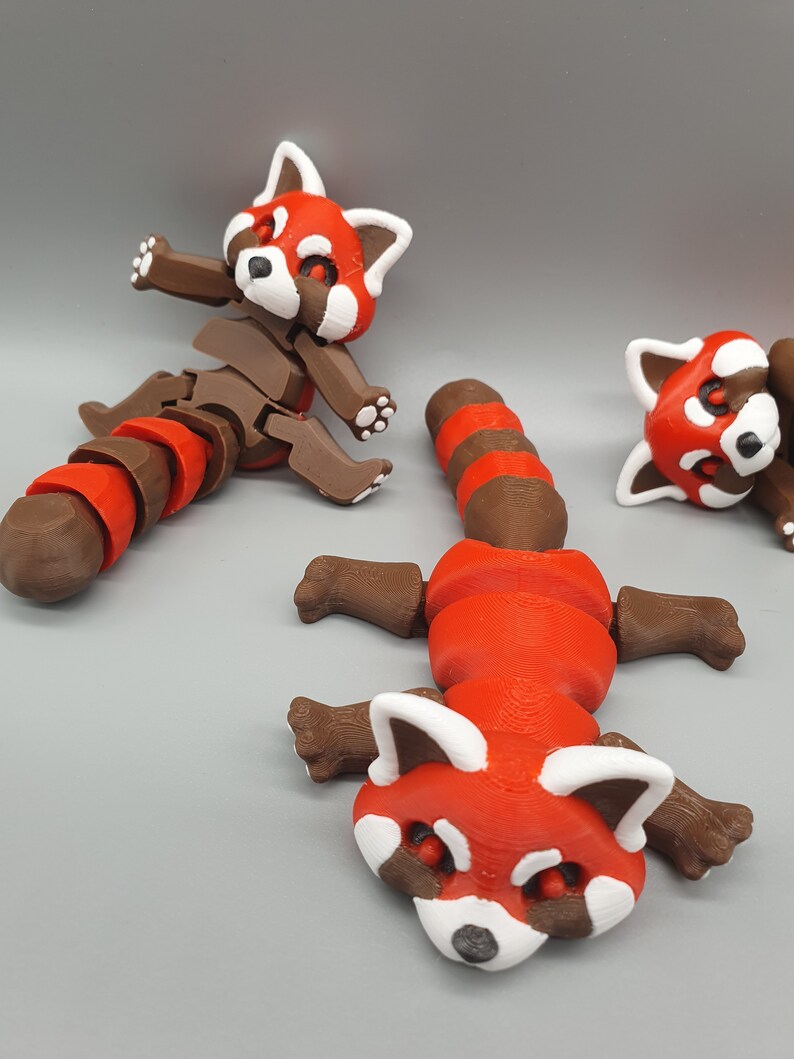 Adorable Articulated Red Panda with Bamboo Storage Home
