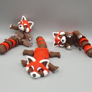 Adorable Articulated Red Panda with Bamboo Storage Home