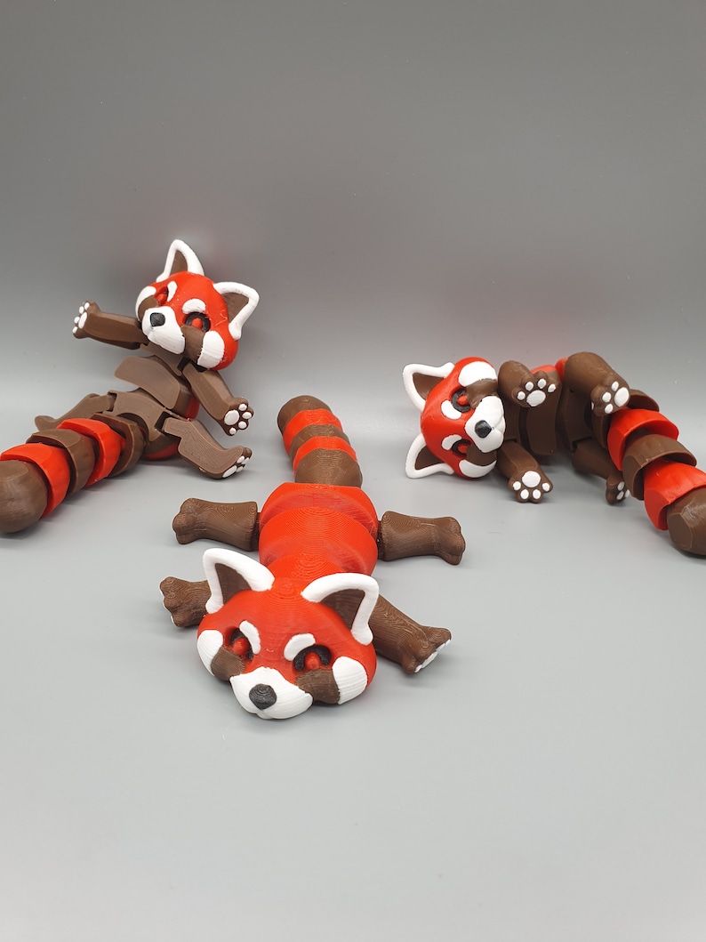Adorable Articulated Red Panda with Bamboo Storage Home