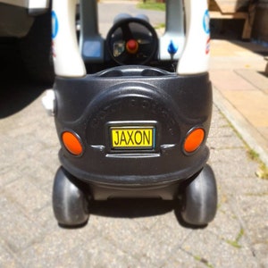 Personalized Toy Car Number Plate - 3D Printed Kids Name Plate image 1