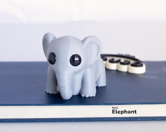 EleTwirl™ Baby Elephant Fidget Keyring: 3D Printed Gift