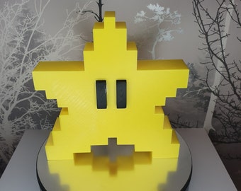 Retro Mario Star Tree Topper: 8-Bit Christmas Ornament