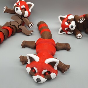 Adorable Articulated Red Panda with Bamboo Storage Home