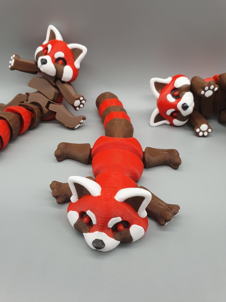 Adorable Articulated Red Panda with Bamboo Storage Home
