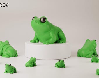 FroggieBum Keyring: 3D Printed Tiny Frog Fidget Toy