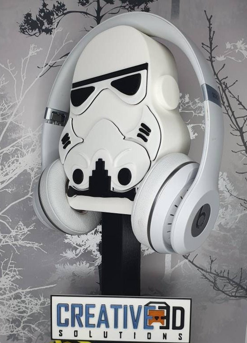 Trooper Headphone Stand: Fan Art Headset Display image 4