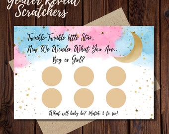 Pink & Blue Twinkle Little Star | Gender Reveal | Scratch Off Ticket