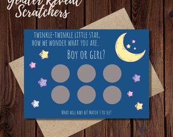 Twinkle Little Star | Gender Reveal | Scratch Off Ticket