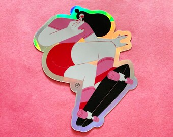Skater - Holographic Sticker 6x8cm