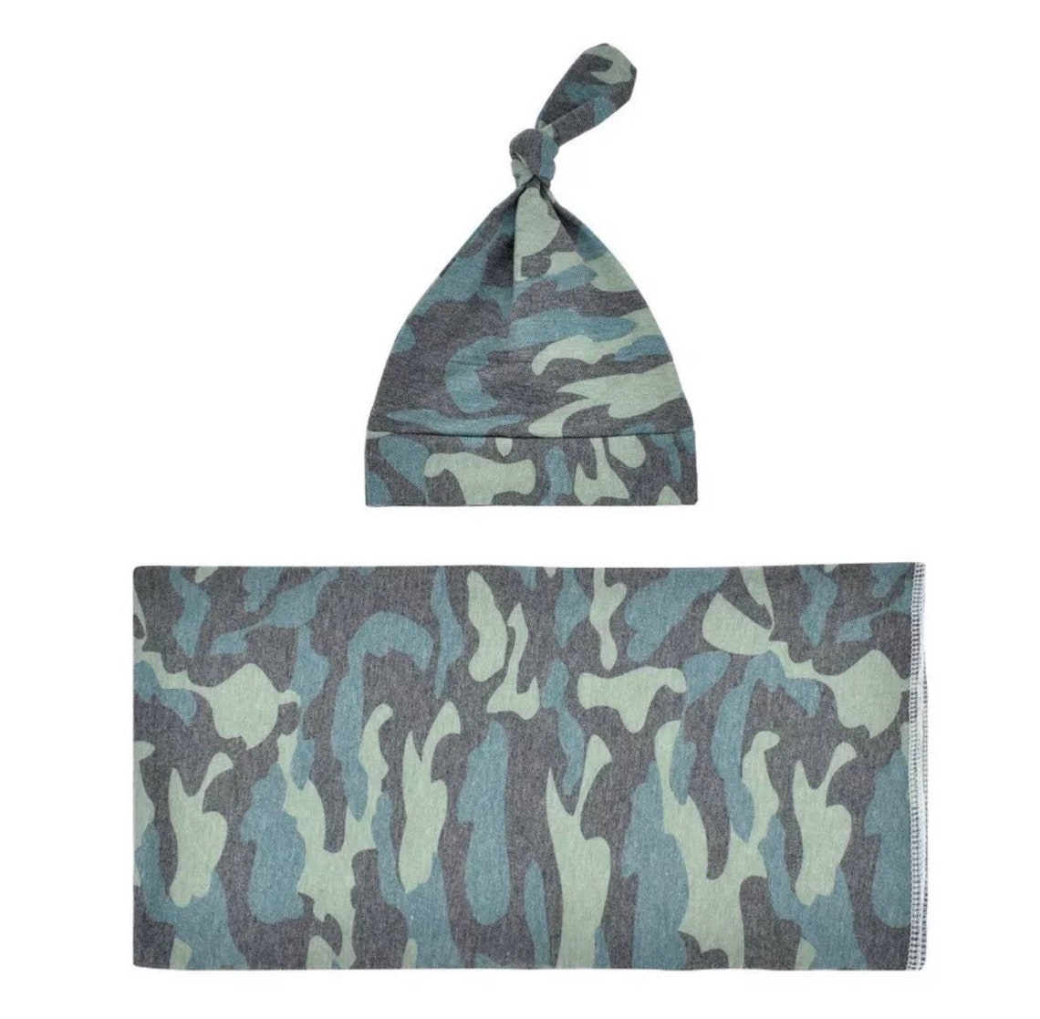 Newborn Baby Camo Swaddle Set Camouflage Swaddle Blanket Etsy