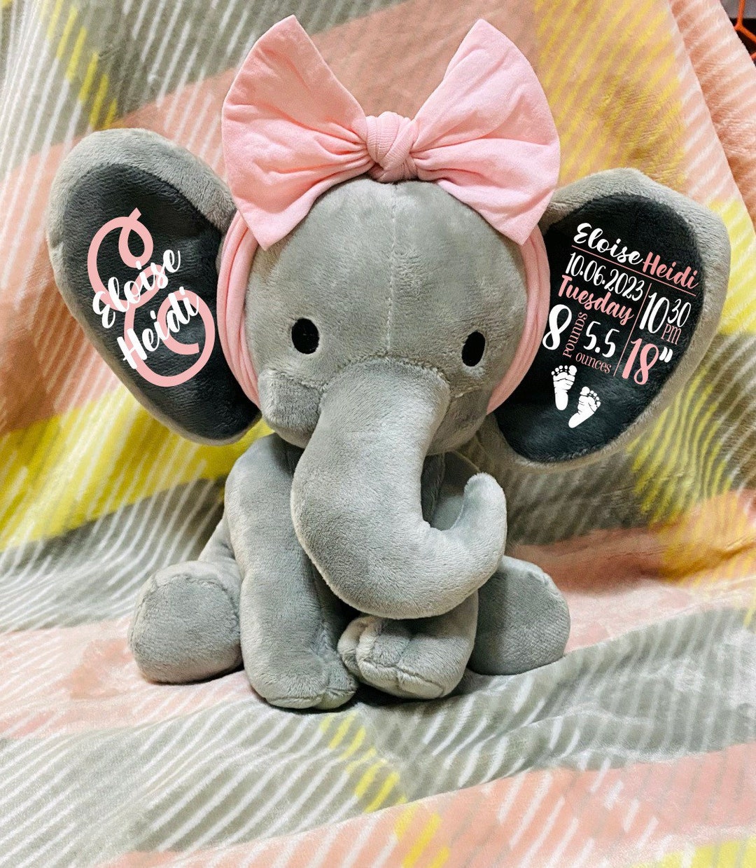 Anuncio de nacimiento elefante personalizado animal de peluche regalo baby  shower regalo recién nacido regalo nuevo bebé regalo bebé bebé Regalo