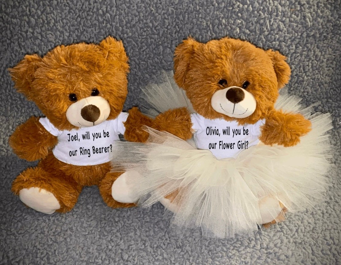 Flower Girl Proposal Ring Bearer Page Boy Teddy Bear Tutu Etsy